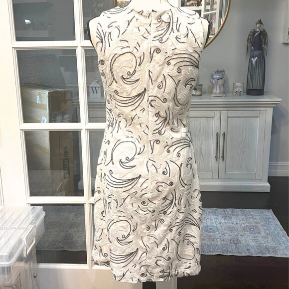 Lauren Ralph Lauren Black and White Sequence Evening Dress - Picture 6 of 9